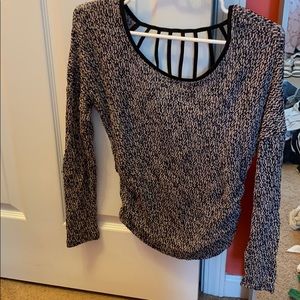 Long sleeve shirt with open back